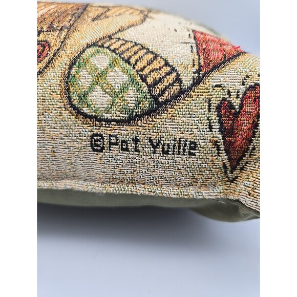 Vintage Stockings Christmas Pillow Celebrate The Season Pat Yuille Design 16” - Picture 3 of 4